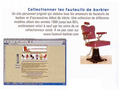 Magazine COIFFURE ET STYLE, article sur Fauteuil barbier